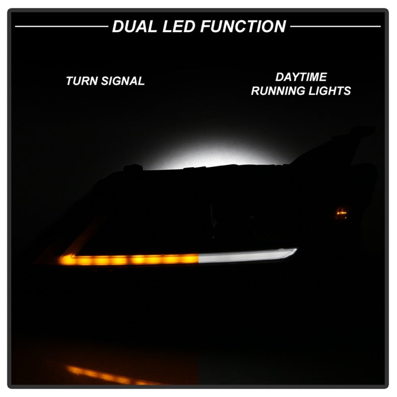 xTune 14-18 Chevy Impala (Excl Limited) DRL Halogen Proj Headlights - Blk Smk (PRO-JH-CIM15-LB-BSM) SPYDER