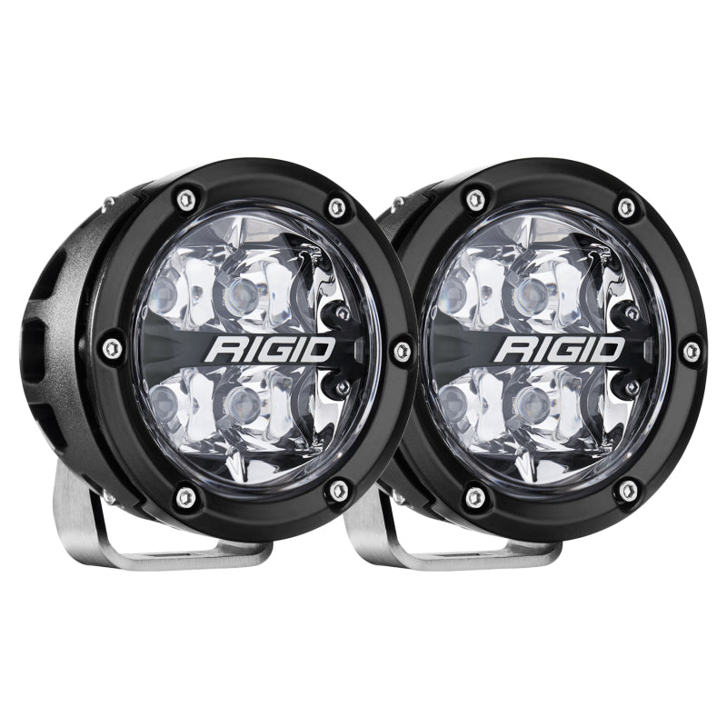 Rigid Industries 360-Series 4in LED Off-Road Spot Beam - Red Backlight (Pair)