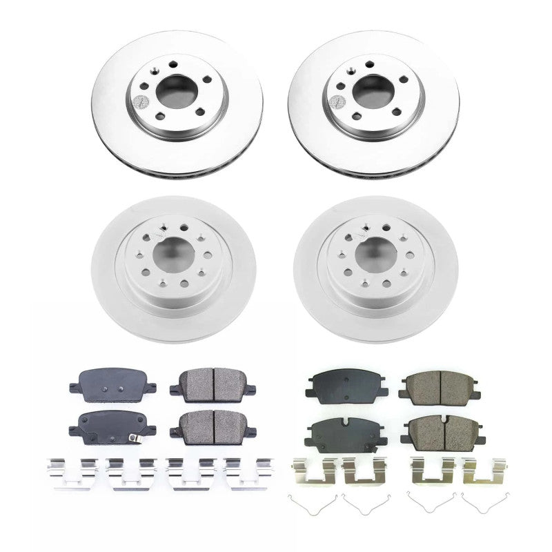 Power Stop 2021 Chevrolet Malibu Front & Rear Z17 Coated Brake Kit PowerStop