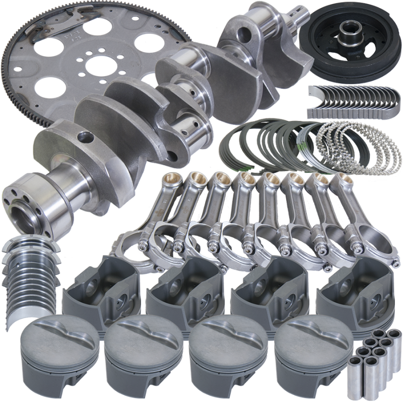Eagle Chevy 350 1Pc 3.750in Crank 5.700in I-Beam Rods 4.060in Pistons 153 Tooth FP Balanced Assembly