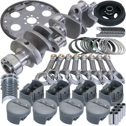Eagle Chevy 350 1Pc 3.750in Crank 5.700in I-Beam Rods 4.060in Pistons 153 Tooth FP Balanced Assembly
