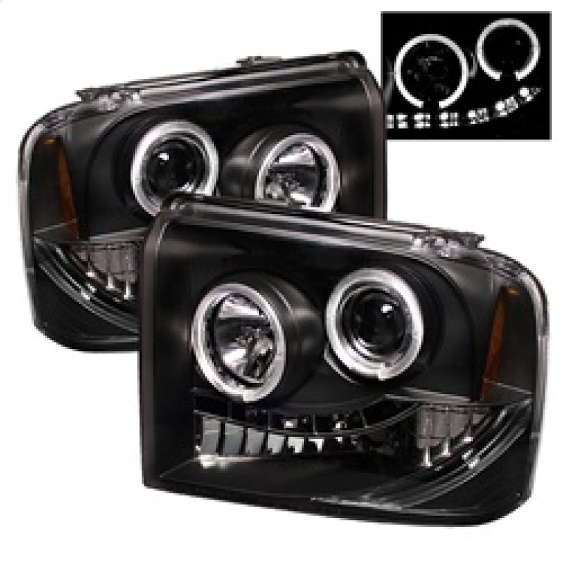 Spyder Ford F250/350/450 Super Duty 05-07 Projector Headlights LED Halo- LED Blk PRO-YD-FS05-HL-BK SPYDER