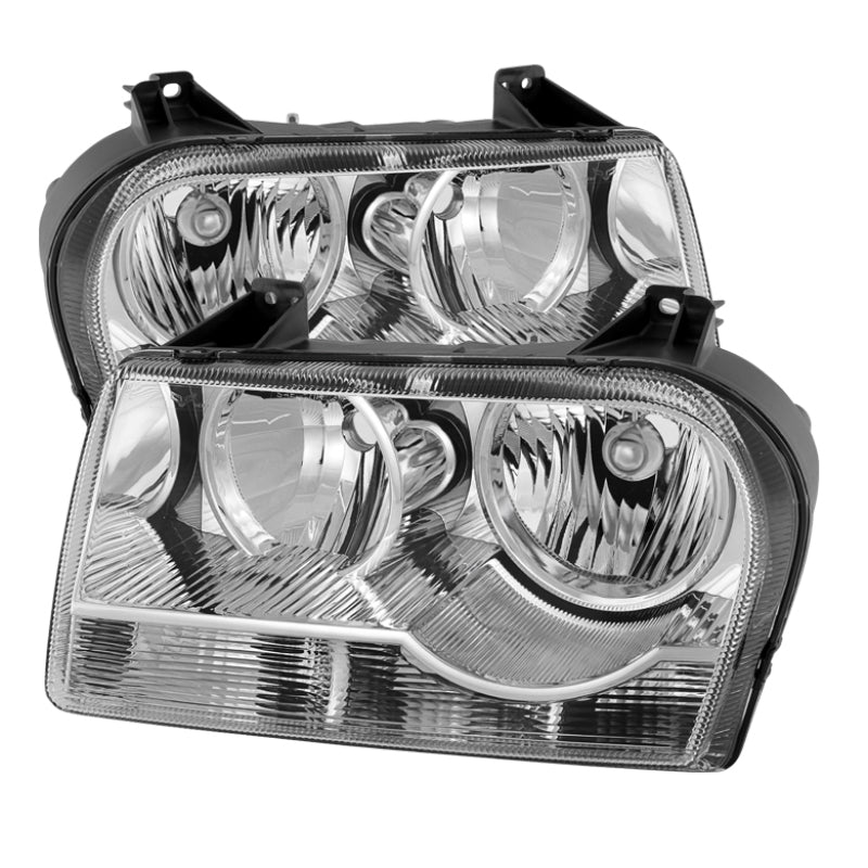 Xtune Chrysler 300 05-08 Halogen Non-Projection Style Only Crystal Headlights Chrome HD-JH-C305-HA-C SPYDER
