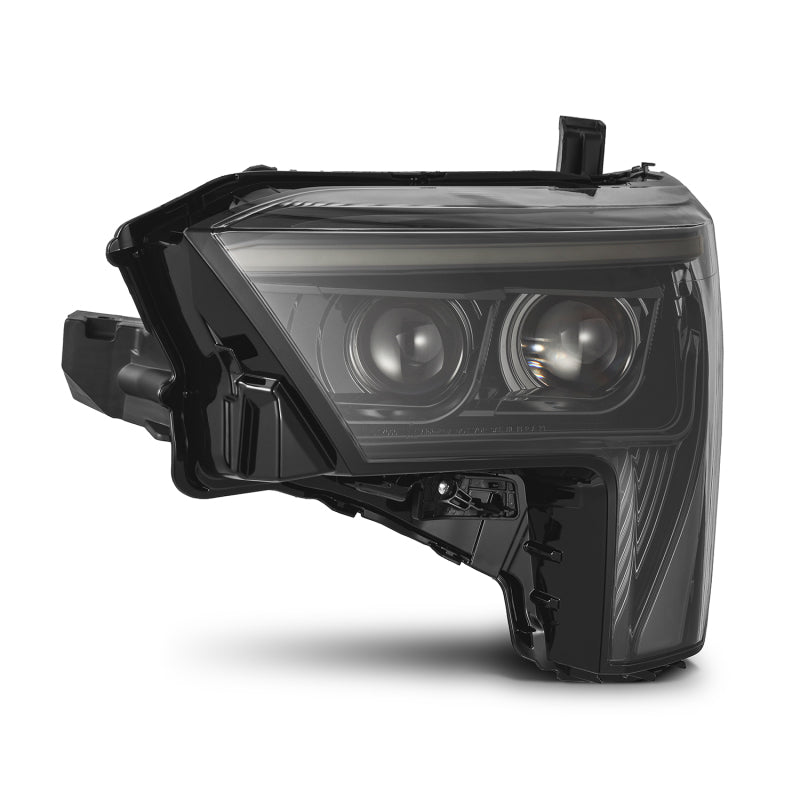 AlphaRex 880873 22-23 Toyota Tundra LUXX-Series Headlights Alpha-Black w/Amber DRL - Req 810029 OR 810030