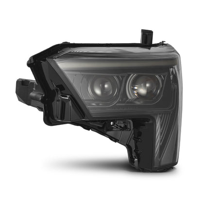 AlphaRex 880873 22-23 Toyota Tundra LUXX-Series Headlights Alpha-Black w/Amber DRL - Req 810029 OR 810030