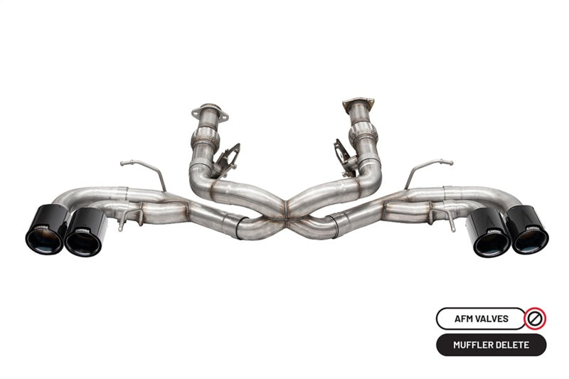Corsa 20-23 Chevrolet Corvette C8 RWD 3in Track Cat-Back Delete Exhaust w/4.5in CF Black PVD Tips CORSA Performance