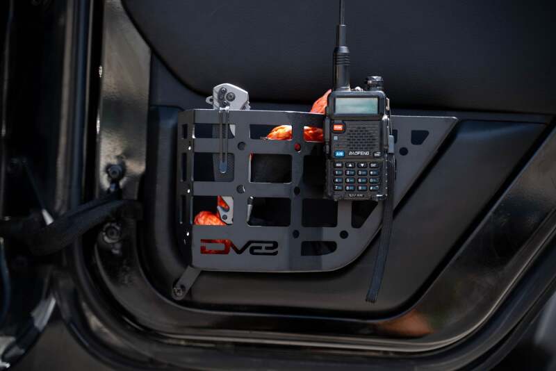 DV8 Offroad 11-18 Jeep Wrangler JK 4 Door Only Rear Door Pocket Molle Panels - Black