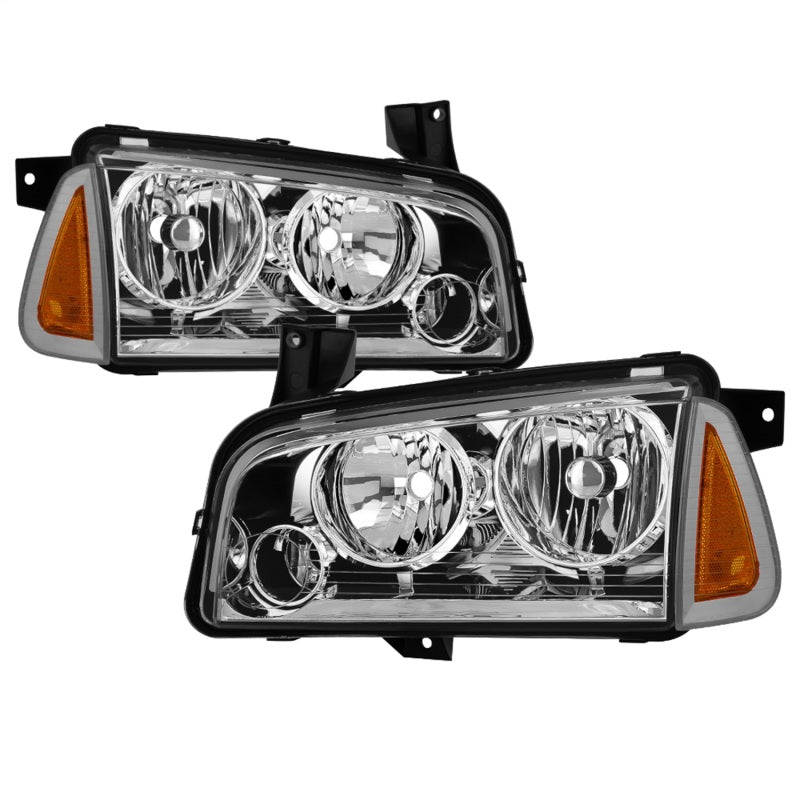 xTune 05-10 Dodge Charger 4pc OEM Style Halogen Headlights w/Corner - Chrome (HD-JH-DCH05-SET-C) SPYDER