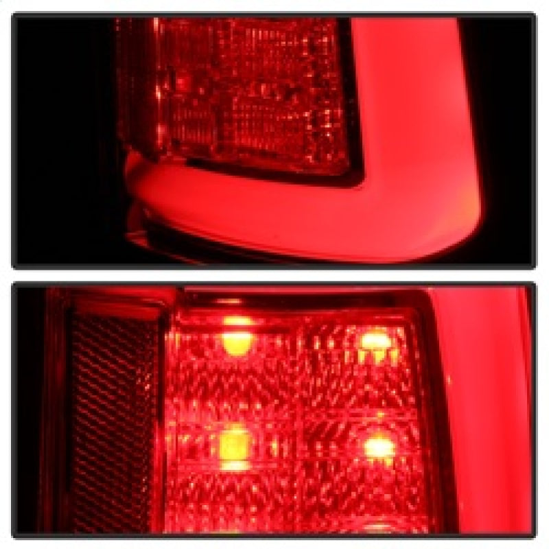 Spyder 09-16 Dodge Ram 1500 Light Bar LED Tail Lights - Red Clear ALT-YD-DRAM09V2-LED-RC SPYDER