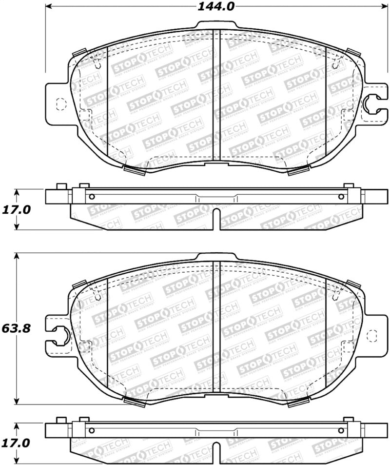 StopTech Premium Ceramic Front Brake Pads - 308.06120