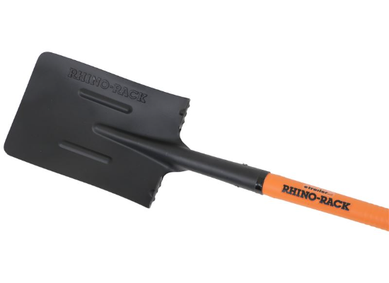 Rhino-Rack Stainless Steel Square Mouth Shovel - Orange Handle/Grey Grip - 43123