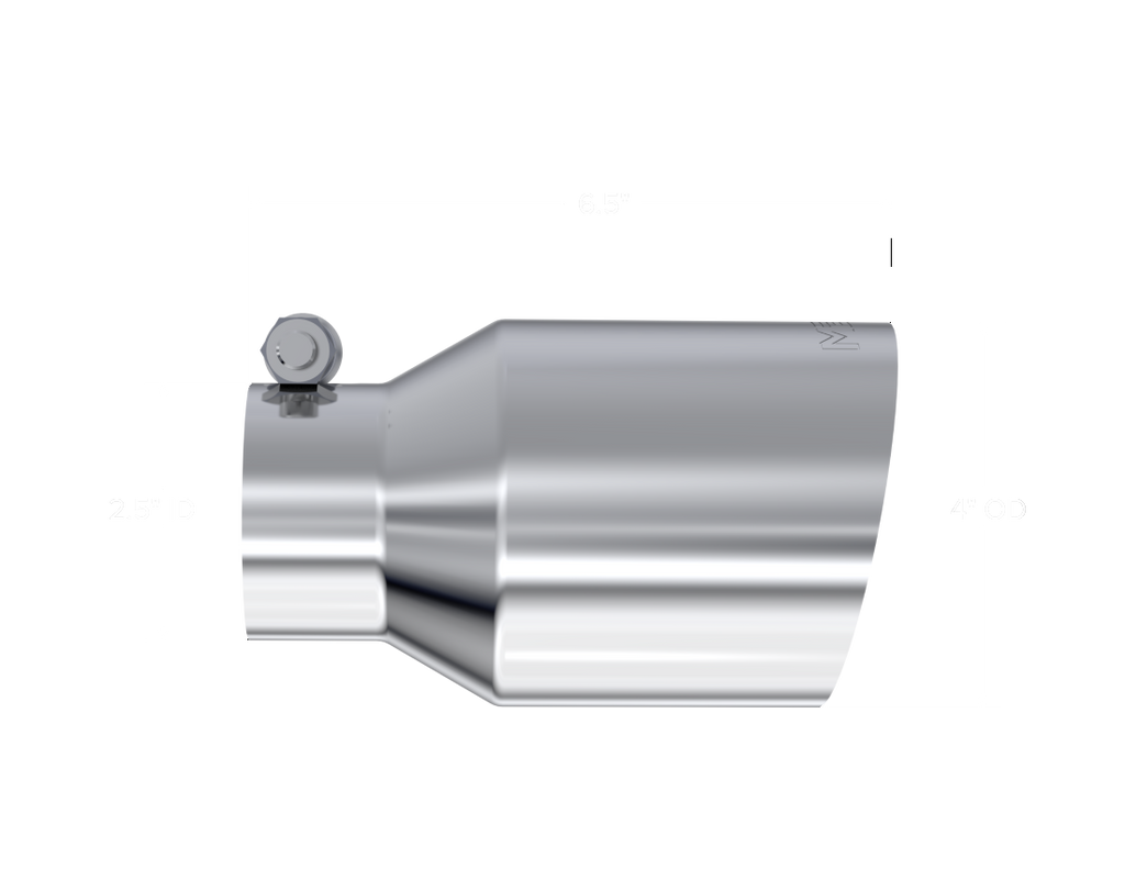 MBRP Universal T304 SS Tip 4in OD/2.5in Inlet/6.5in L - T5176