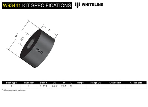 Whiteline 13-16 Mazda CX-5 Rear Differential Mount Bushing Kit