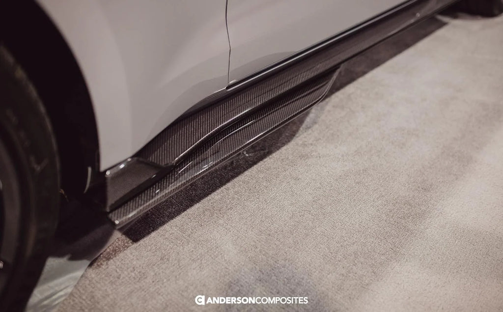 Anderson Composites 2020 - 2023 Mustang Shelby GT500 Carbon Fiber Side Rocker Panel Splitters - AC-SS20FDMU500