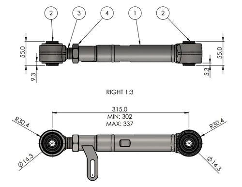 SuperPro 10-14 Toyota FJ Cruiser / 10-23 Toyota 4Runner Upper Trailing Arm Adj Kit - TRC498