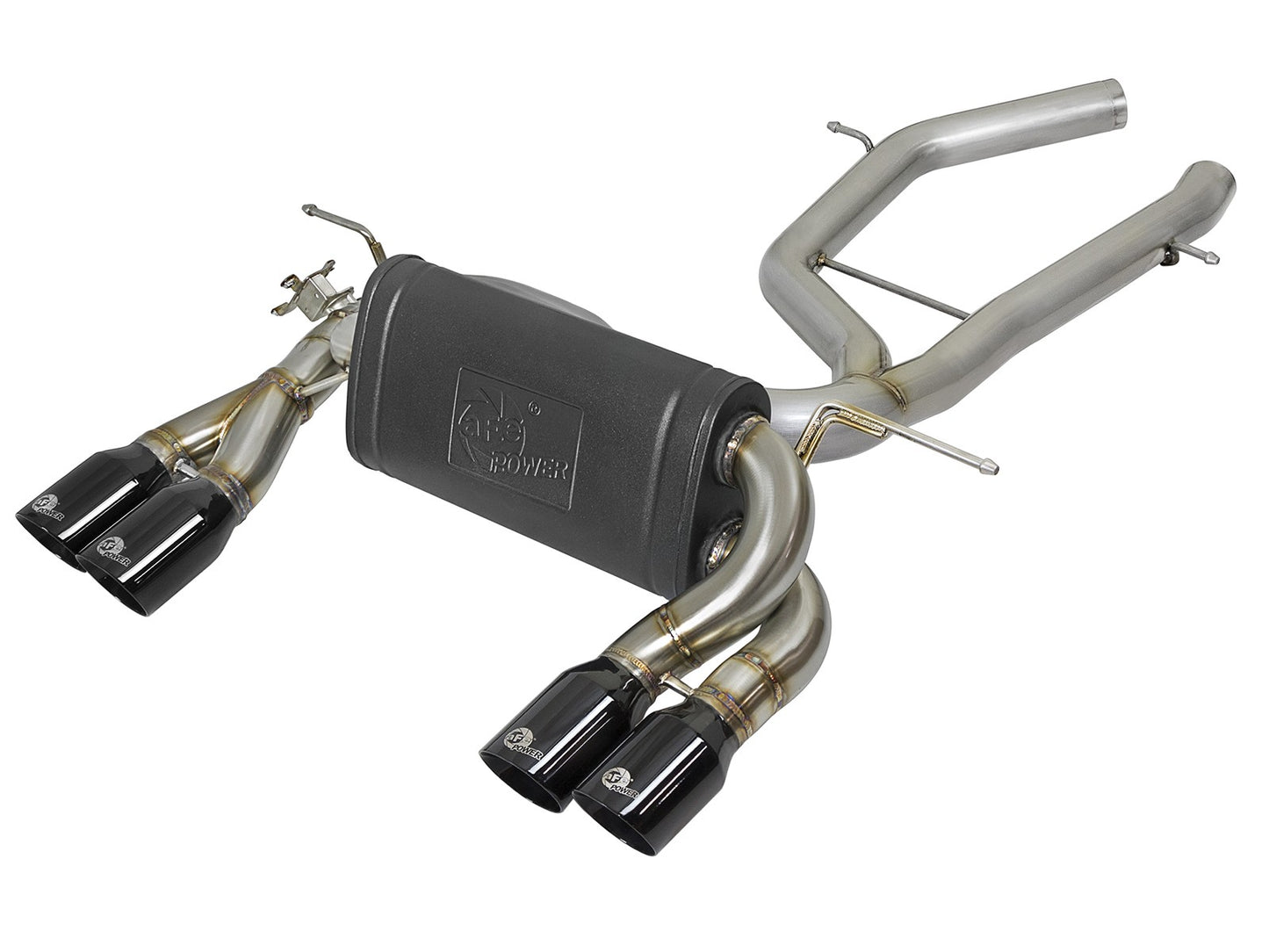 AFE BMW M3/M4 (F80/82/83) 15-20 L6-3.0L (tt) S55 MACH Force-Xp 3" to 2-1/2" 304 Stainless Steel Axle-Back Exhaust System - 49-36338-B aFe