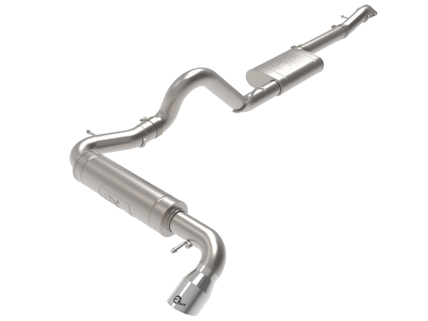 aFe Ford Bronco 21-23 L4-2.3L (t)/V6-2.7L (tt) Apollo GT Series 3 IN 409 Stainless Steel Cat-Back Exhaust System w/ Polished Tip - 49-43136-P aFe