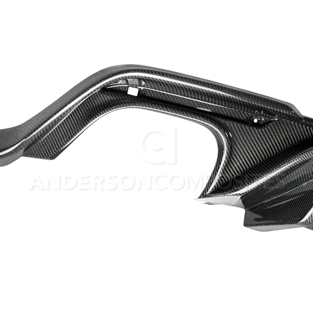 Anderson Composites 18-23 Ford Mustang OE Carbon Fiber Quad Tip Rear Diffuser - AC-RL18FDMU-AO