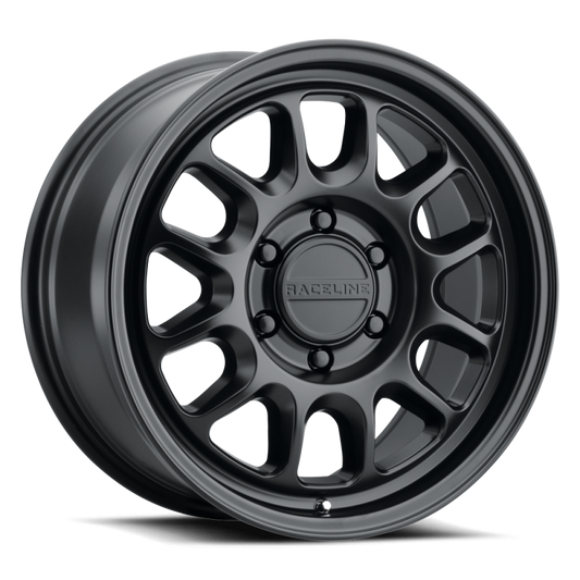 Raceline 958B Rogue 17x9in / 8X165.1 BP / -12mm Offset / 130.81mm Bore - Satin Black