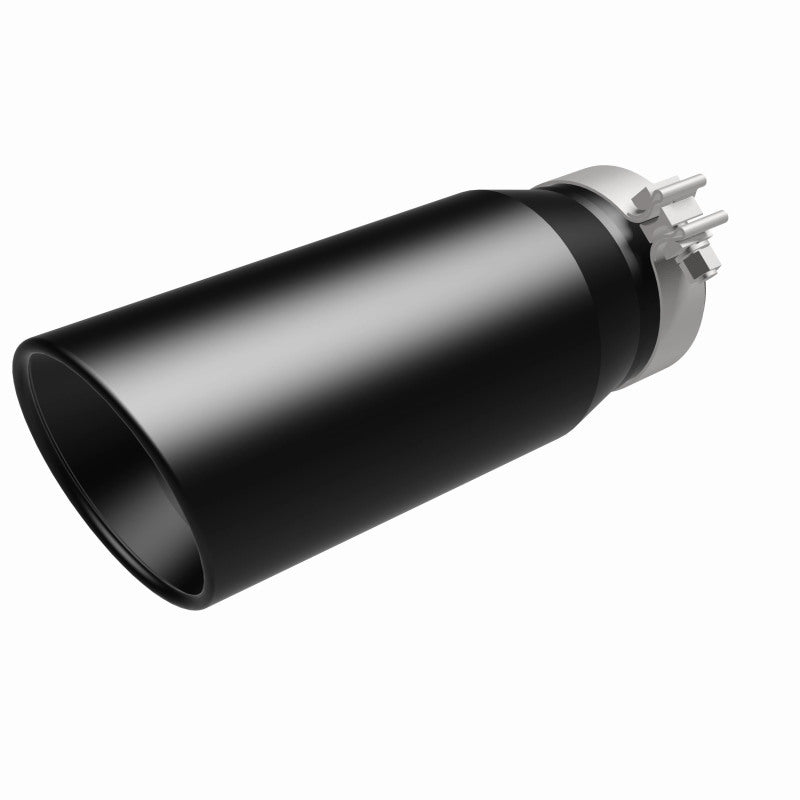MagnaFlow Tip Stainless Black Coated Single Double Round Single Outlet 5in Dia 4in Inlet 13in L Magnaflow