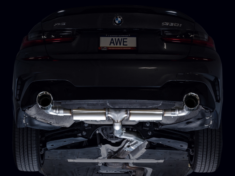 AWE 19-23 BMW 330i / 21-23 BMW 430i Base G2X Touring Axle Back Exhaust - Chrome Silver AWE Tuning