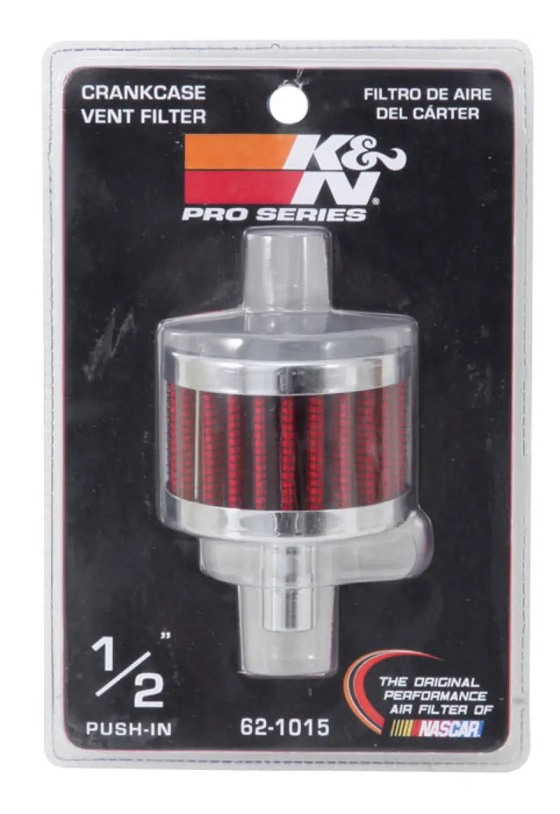 K&N Steel Base Chrome Top Crankcase Vent Filter 1/2in. Vent / 2in. OD / 1-1/2in. Height K&N Engineering