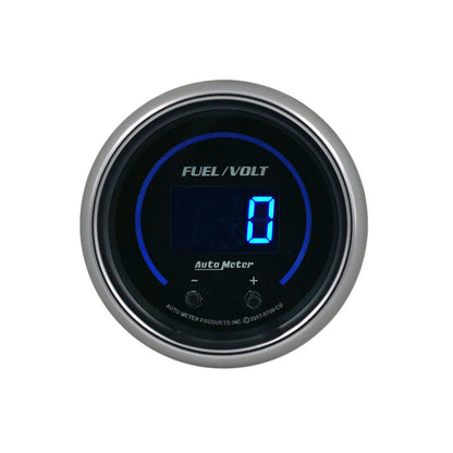 Autometer 52.4mm Black Switchable 0-100 Fuel Level / 8-18V Voltmeter Cobalt Elite Digital Gauge 6709-CB