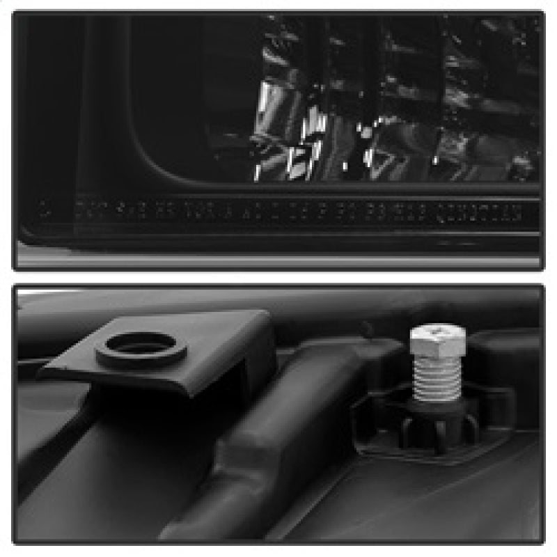 Xtune Ford F250 F350 F450 Superduty Excursion 99-04 Headlights Black Smoked HD-JH-FF25099-HA-BSM SPYDER