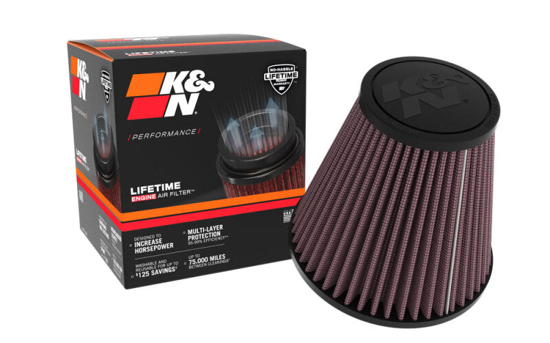 K&N Universal Clamp-On Air Filter 6in Base x 3.5in Top x 6.3125in H K&N Engineering