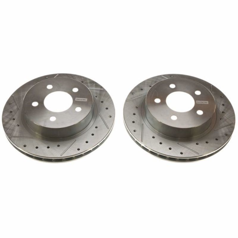Power Stop 84-86 Ford Mustang Rear Evolution Drilled & Slotted Rotors - Pair PowerStop
