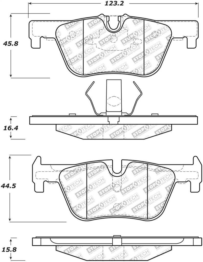 StopTech Street Disc Rear Brake Pads - 305.16130