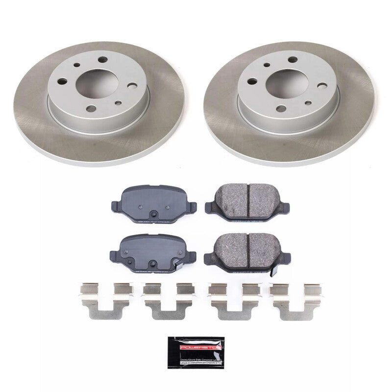 Power Stop 12-19 Fiat 500 Rear Semi-Coated Rotor Kit PowerStop