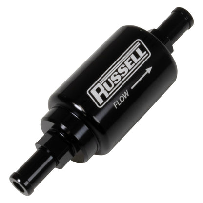 Russell 3/8 Male To 3/8 Male Barbed Fuel Check Valve - Black Anodized
