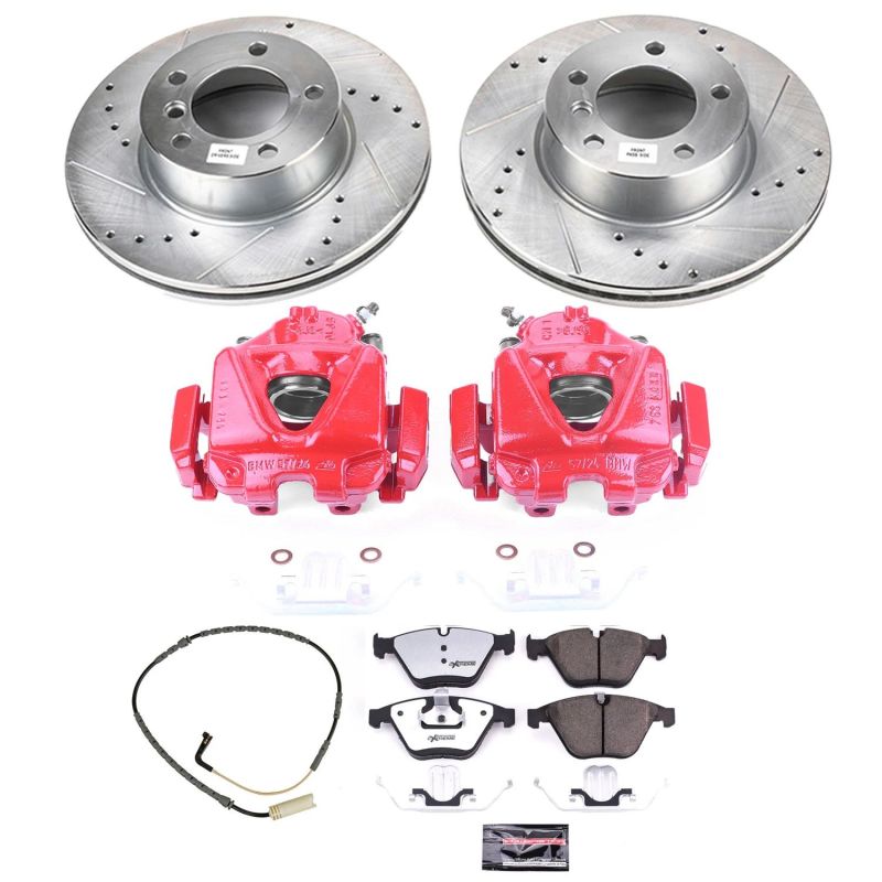 Power Stop 09-10 BMW 328i xDrive Front Z26 Street Warrior Brake Kit w/Calipers PowerStop