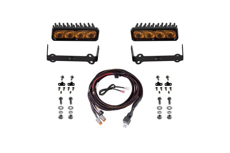 Diode Dynamics 2014-2024 Toyota 4Runner SS6 Sport LED Kit Yellow Fog 3000K