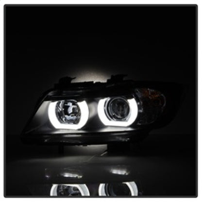 Spyder BMW E90 3-Series 06-08 4DR Headlights - Halogen Model Only - Black PRO-YD-BMWE9005V2-AM-BK SPYDER