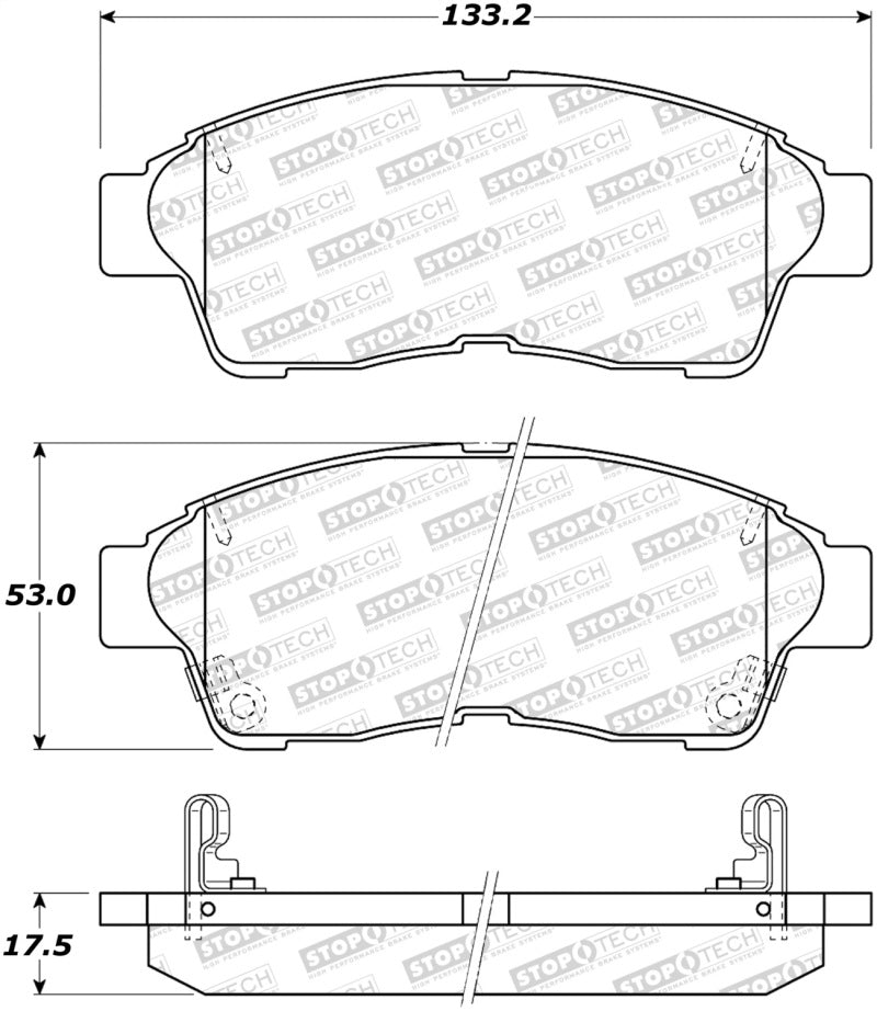 StopTech Premium Ceramic Rear Brake Pads - 308.05621 Stoptech