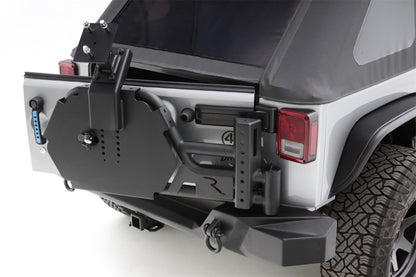 Rampage 07-18 Jeep Wrangler JK (Incl. Unlimited) Trail Guard Tire Carrier - Black Rampage