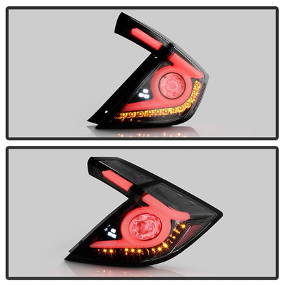Spyder 16-19 Honda Civic 5 Door Hatchback Light Bar LED Tail Lights - Black Chrome(ALT-YD-HC16HB-BC) SPYDER