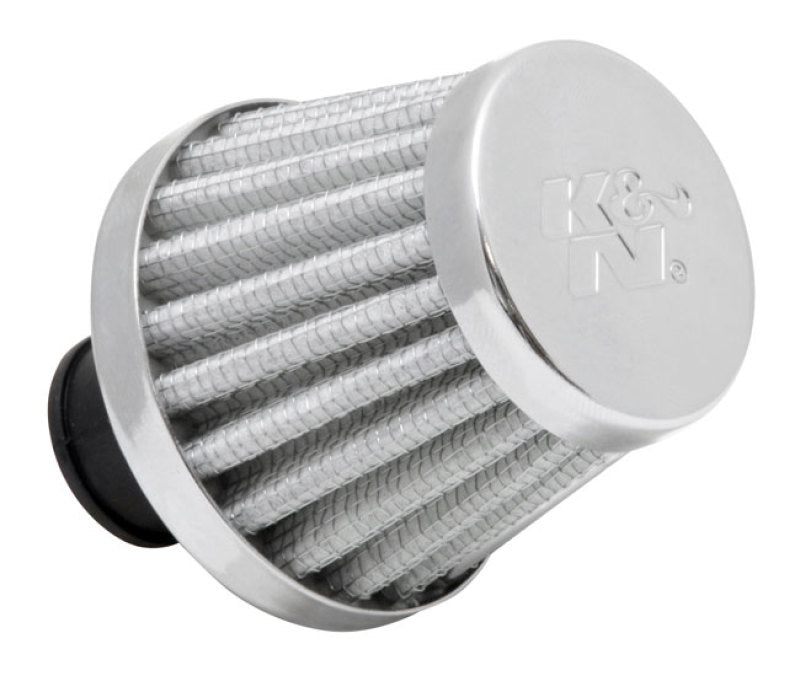 K&N 2in Base OD x .375in Flange ID x 1.75in H Rubber Base Crankcase Vent Filter - White K&N Engineering
