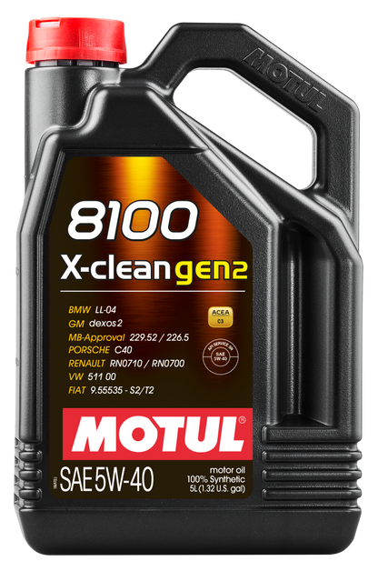 Motul 5L Synthetic Engine Oil 8100 X-CLEAN Gen 2 5W40 Motul