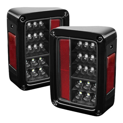 Spyder Jeep Wrangler 07-15 LED Tail Lights Black ALT-YD-JWA07-LED-BK SPYDER