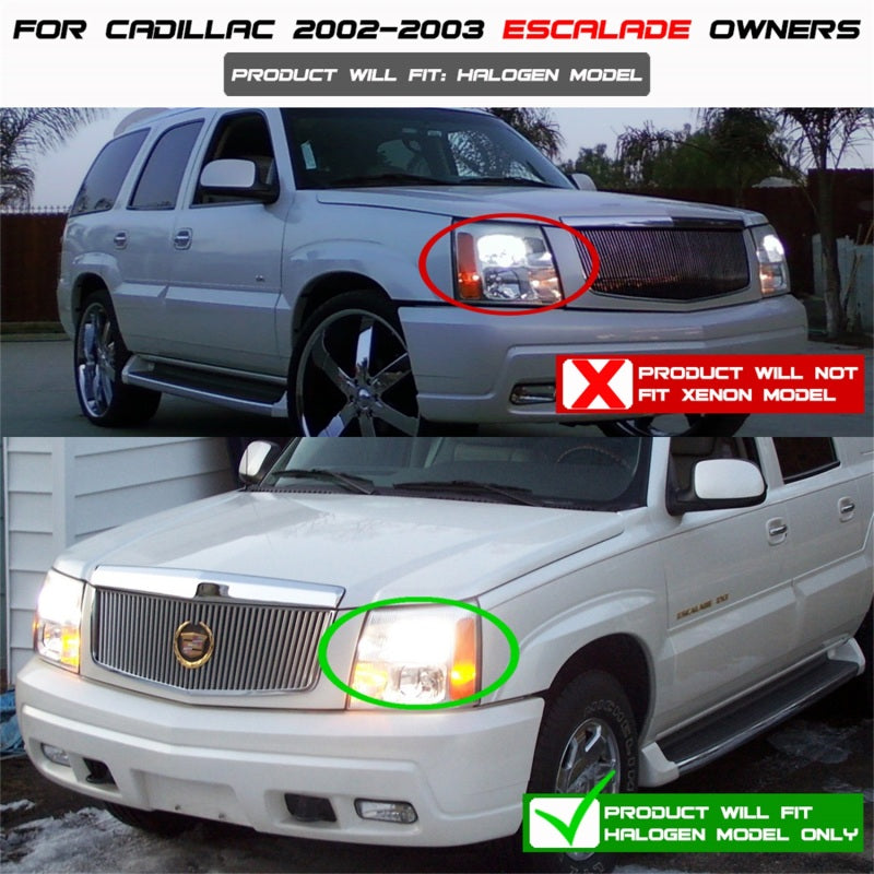 Spyder Cadillac Escalade 02-06 Projector Halogen Model- LED Halo DRL Blk PRO-YD-CE02-DRL-BK SPYDER