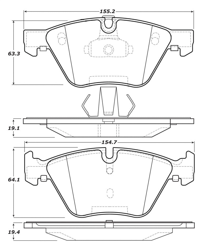 StopTech Premium Ceramic Front Brake Pads - 308.10610 Stoptech