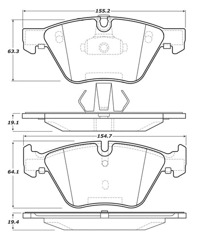 StopTech Premium Ceramic Front Brake Pads - 308.10610 Stoptech