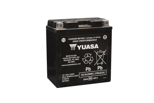 Yuasa YTX20CH Maintenance Free AGM 12 Volt Battery Yuasa Battery