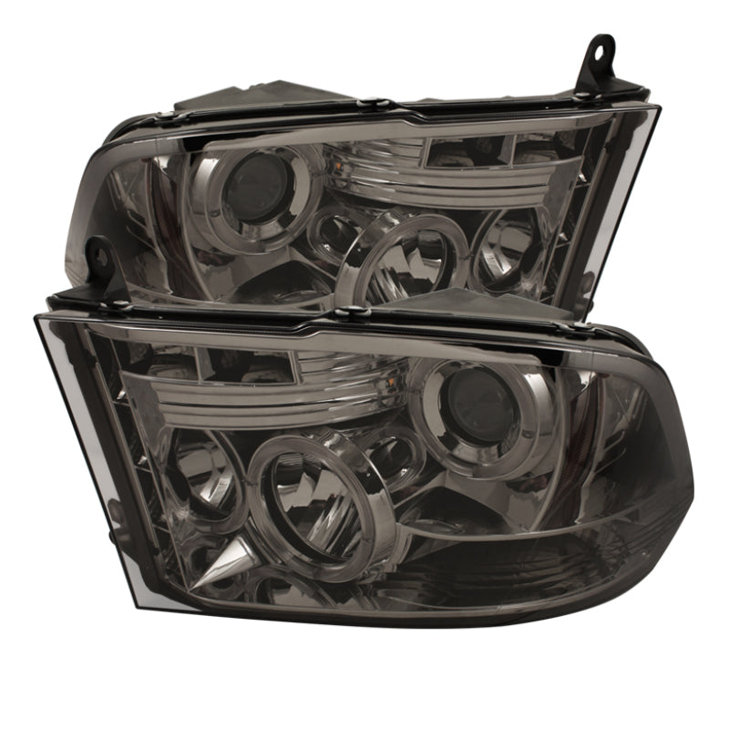 Spyder Dodge Ram 1500 09-14 10-14 Projector Headlights Halogen- LED Halo LED- Smke PRO-YD-DR09-HL-SM SPYDER