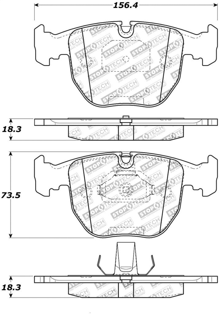 StopTech Premium Ceramic Front Brake Pads - 308.06810