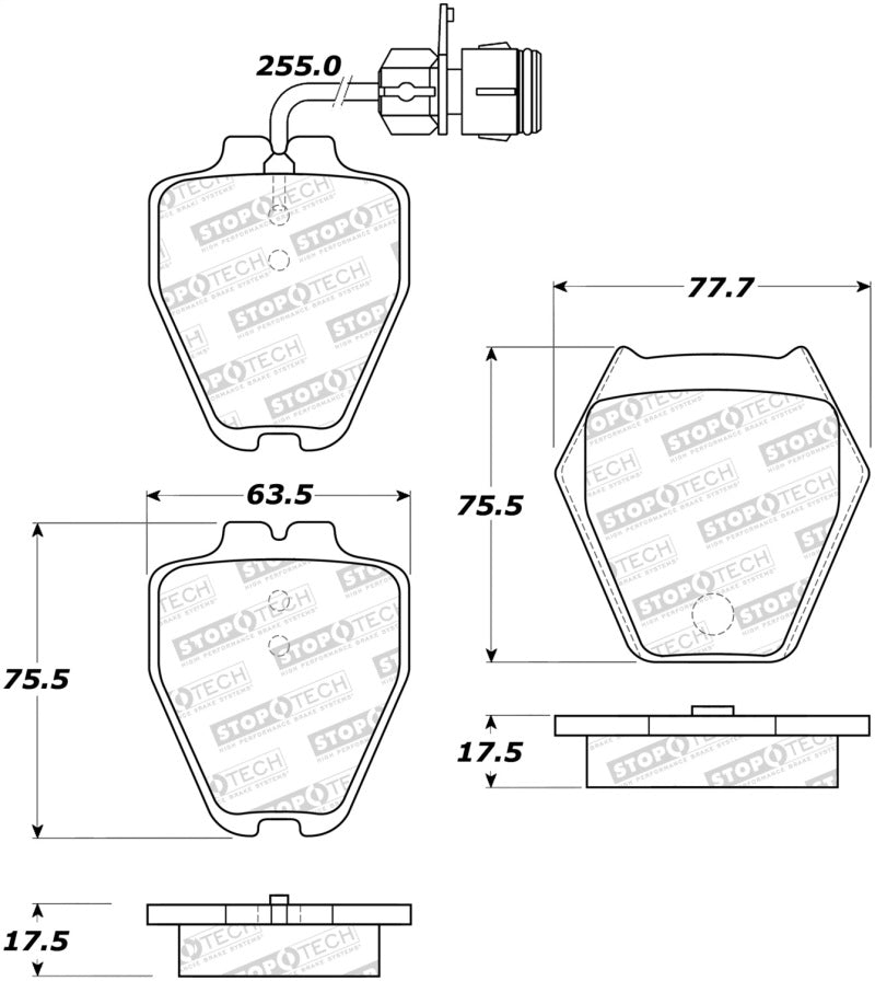 StopTech Premium Ceramic Brake Pads - 308.08391