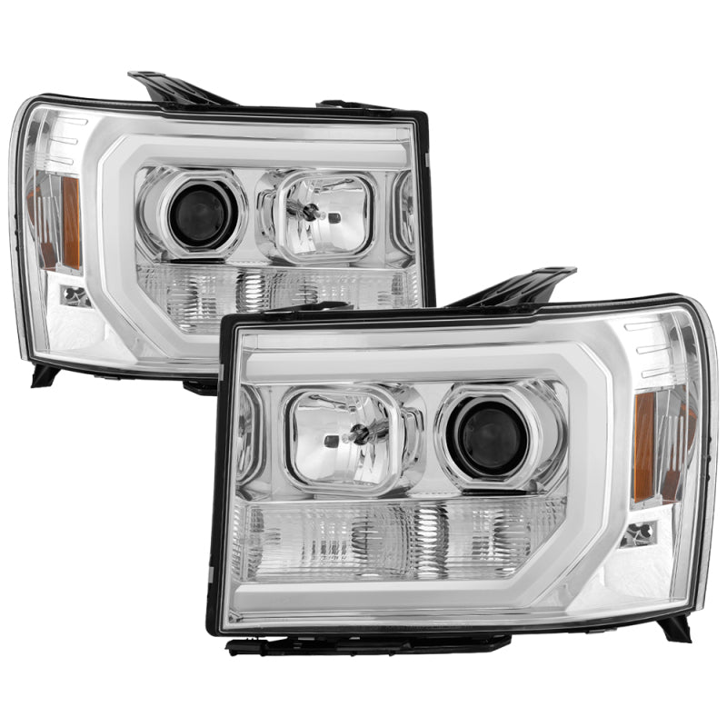 Spyder GMC Sierra 1500/2500/3500 07-13 V2 Projector Headlights - Chrome PRO-YD-GS07V2-LBDRL-C SPYDER